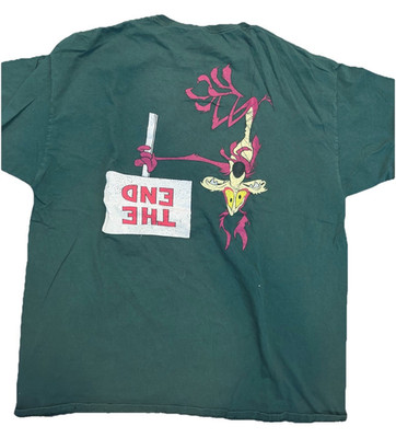 Looney Tunes Wile E. Coyote Graphic T-Shirt Green Mens XXL Vintage Style