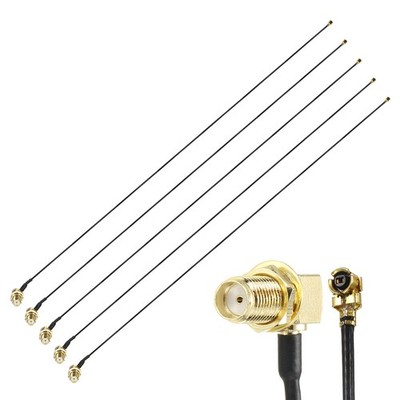 5-teiliges SMA-zu-U.FL1-Koaxialkabel, 12''/30cm für SMA Female Right Angle