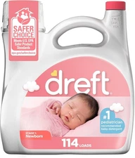Dreft Stage 1 Newborn Baby Liquid Laundry Detergent, Gentle on Sensitive Skin, H