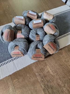 Adriafil Italy WoCA Wool/Hemp Nature Philosphy Eco Yarn 11 Skeins Muted Gray