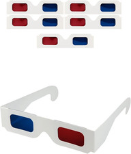 3D Paper Glasses for Movies and TV - Blue Red Anaglyph Cardboard Glasses