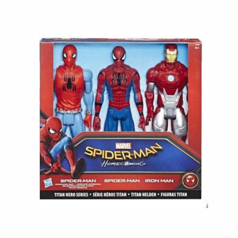 Marvel Spider Man Iron Man Action Figure 30 cm Set 3 Personaggi Home Coming