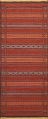Tribal Kilim Geometric Oriental Runner Rug Hand-Woven Wool 2x7 Narrow Carpet