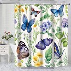 Cortina de ducha de mariposa de 72 x 72 pulgadas para ducha de baño