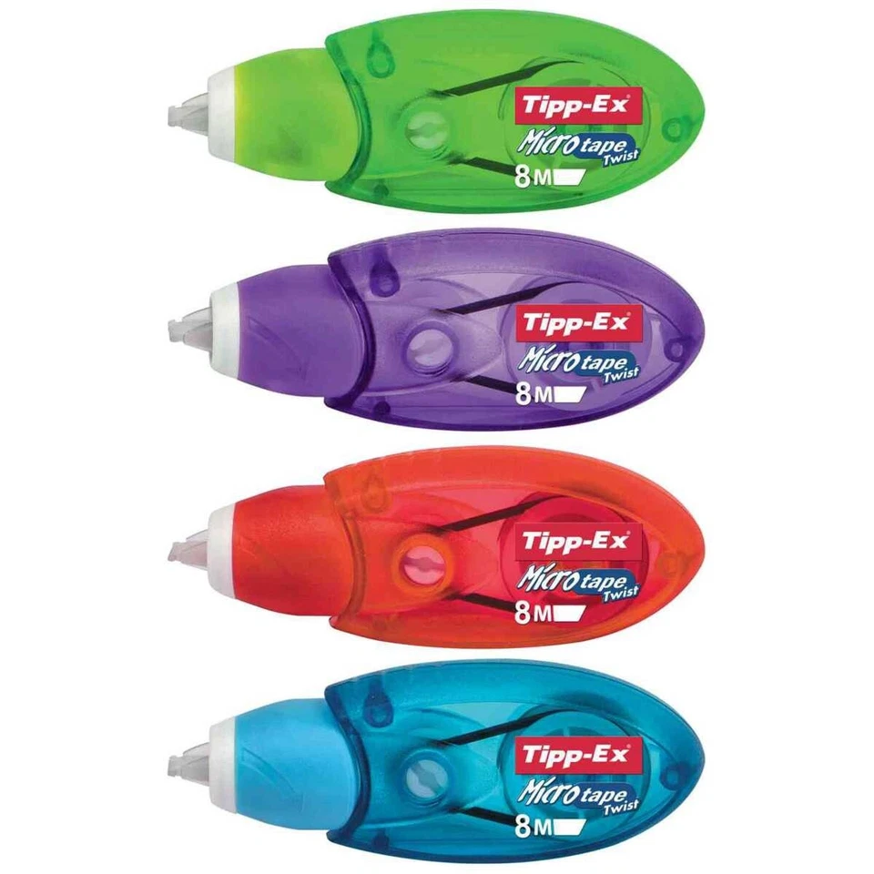 BIC TIPP-EX Korrekturroller Micro Tape Twist 5mm 3+1 Sparpack farbig sortiert