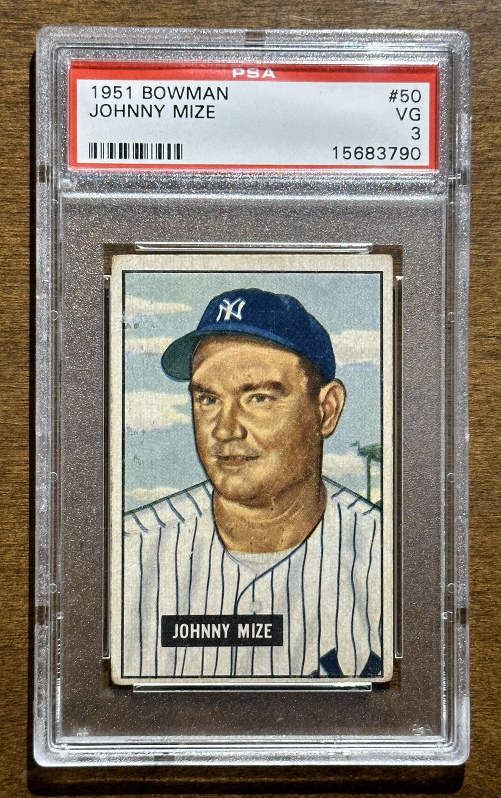 1951 Bowman 50 Johnny Mize Yankees PSA 3 VG