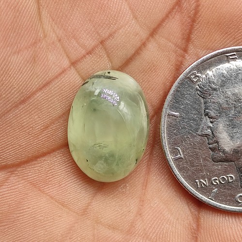 Rare green black prehnite cabochon translucent prehnite loose gemstone M6398 AU - Picture 5 of 5