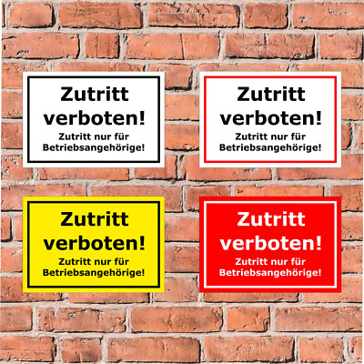Schild - Zutritt verboten! Zutritt nur für Betriebsangehörige! 4 Größ.S00080-118