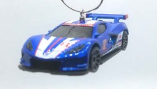 Christmas Ornament for Chevy Corvette C8.R Blue/White Stripes