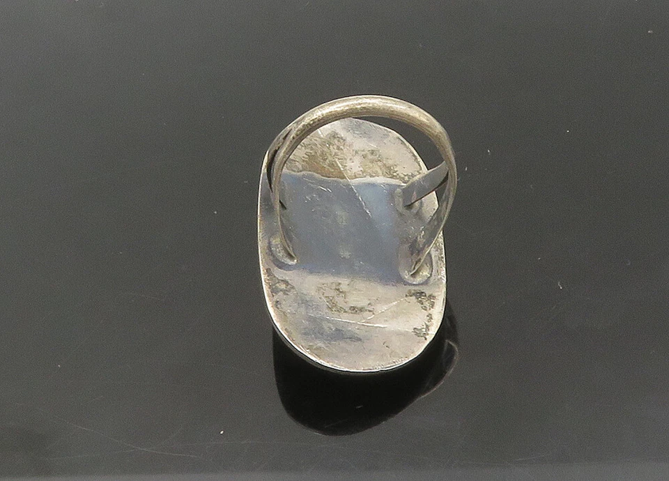 Anillo NAVAJO Plata 925 Vintage Turquesa y Coral Pluma Talla 6 RG21738 Foto 4 de 4