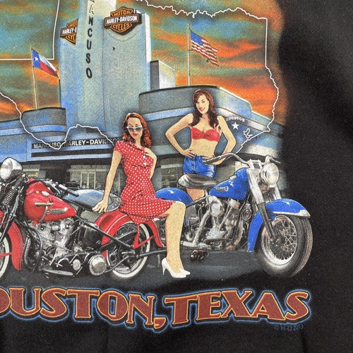 Harley Davidson 3XL Sudadera con Capucha Negra Pinup Niña Manga Estampado Mancuso Texas Pullover - Imagen 7 de 24