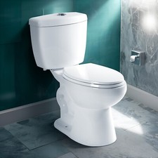 2-Piece Elongated Toilet with 17" Soft Comfort Height Seat Dual Flush 1.28 GPF