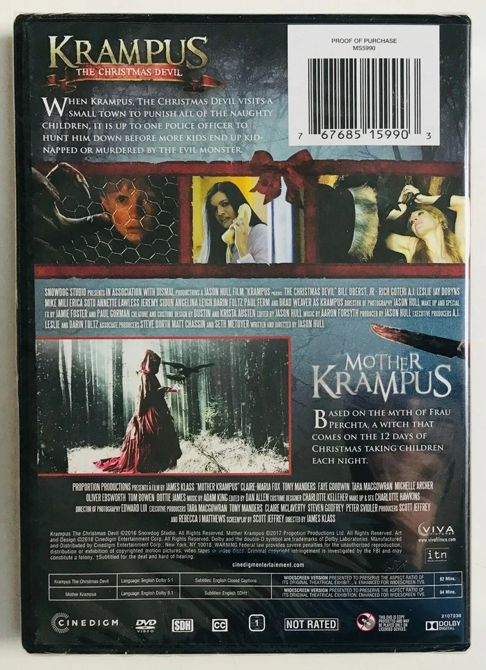 Krampus the Christmas Devil & Mother Krampus - double feature - DVD - NEW (eb5) Foto 2 de 2