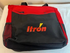 Itron Grocery Luggage Bag Reusable Shopping Tools Vacation Red & Black 15" x 17"