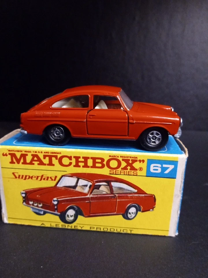 Спичечный коробок РЕДКИЙ Superfast No67 Volkswagen 1600 красный в оригинальной коробке с надписью типа F - Изображение 4 из 4