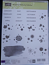 Stampin' Up PERPETUAL BIRTHDAY CALENDAR 24 Stamps Set-Retired/New-Months, Mini