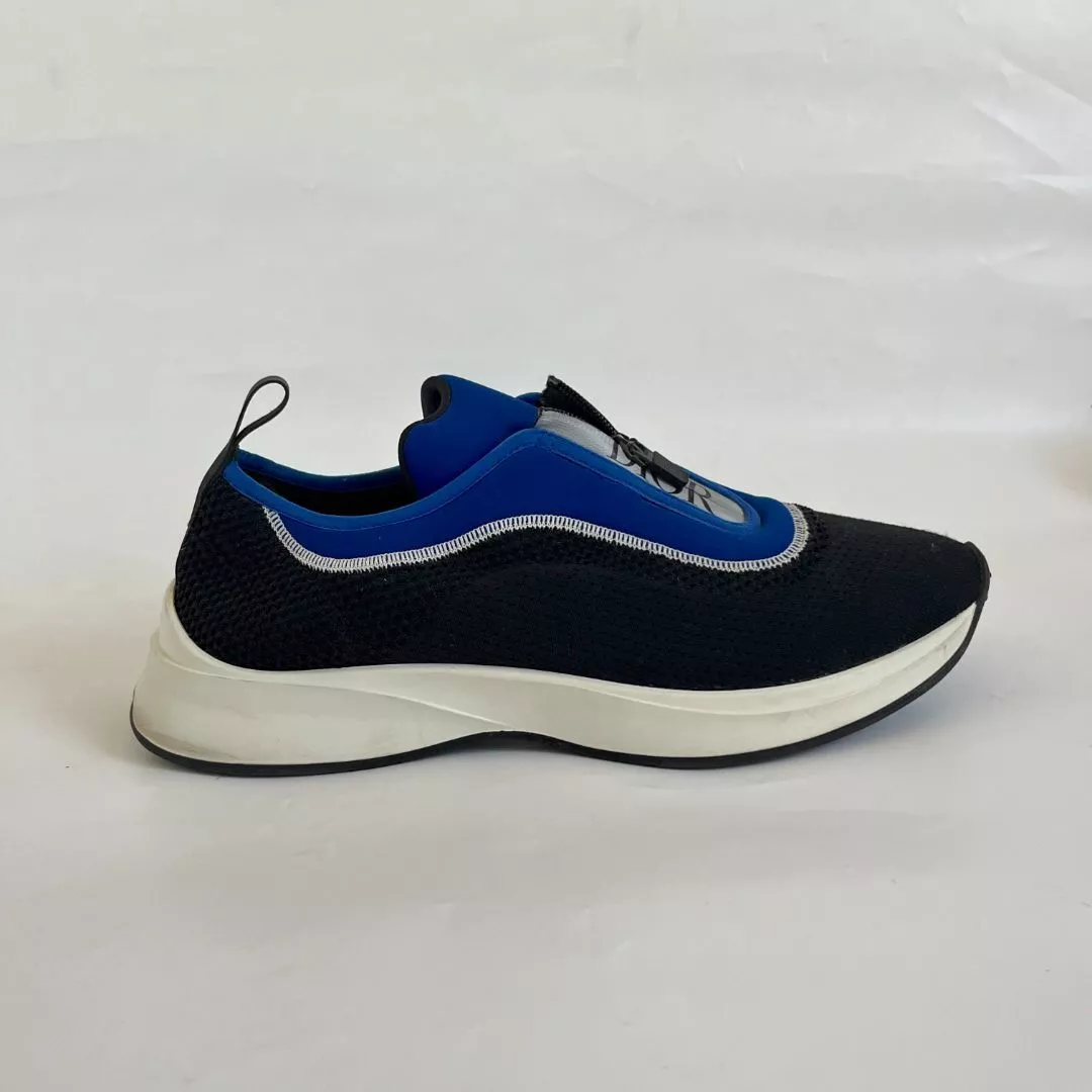 Baskets basses homme Dior bleu noir maille et néoprène B25