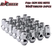 FIT FORD F-150 EXPEDITION OEM REPLACEMNT SOLID LUG NUTS 14X2 THREAD CHROME 24PCS