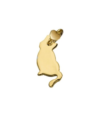 Charms Anhänger Gelbgold 9K, Katze, Klein, Gerade, Länge 13 MM