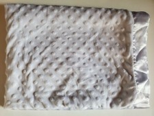 Baby Starters White Plush Bumps Minky Dot w Satin Edge  Back Baby Blanket