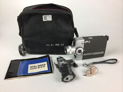 Vintage Elmo Zoom 8-CZ 8mm film camera with zoom grip and bag | eBay