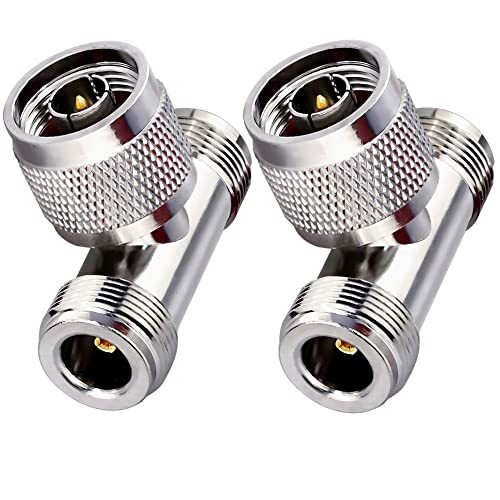 TUOLNK 2 Pack N-Type Maschio a Doppio 2 N-Type Femmina Triplo Connettore (K7g)