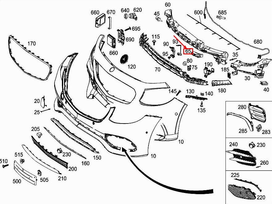 MERCEDES-BENZ E W213 Aufpralldämpfer für Frontstoßstange A2138859802