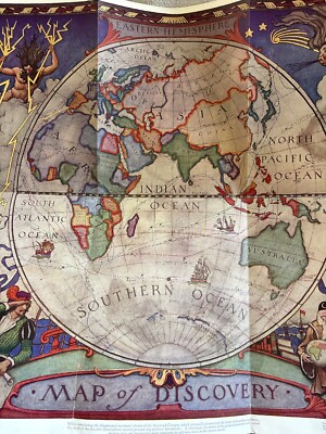 Map of Discovery - Western & Eastern Hemispheres: Wyeth : Art Print : 2-map SET