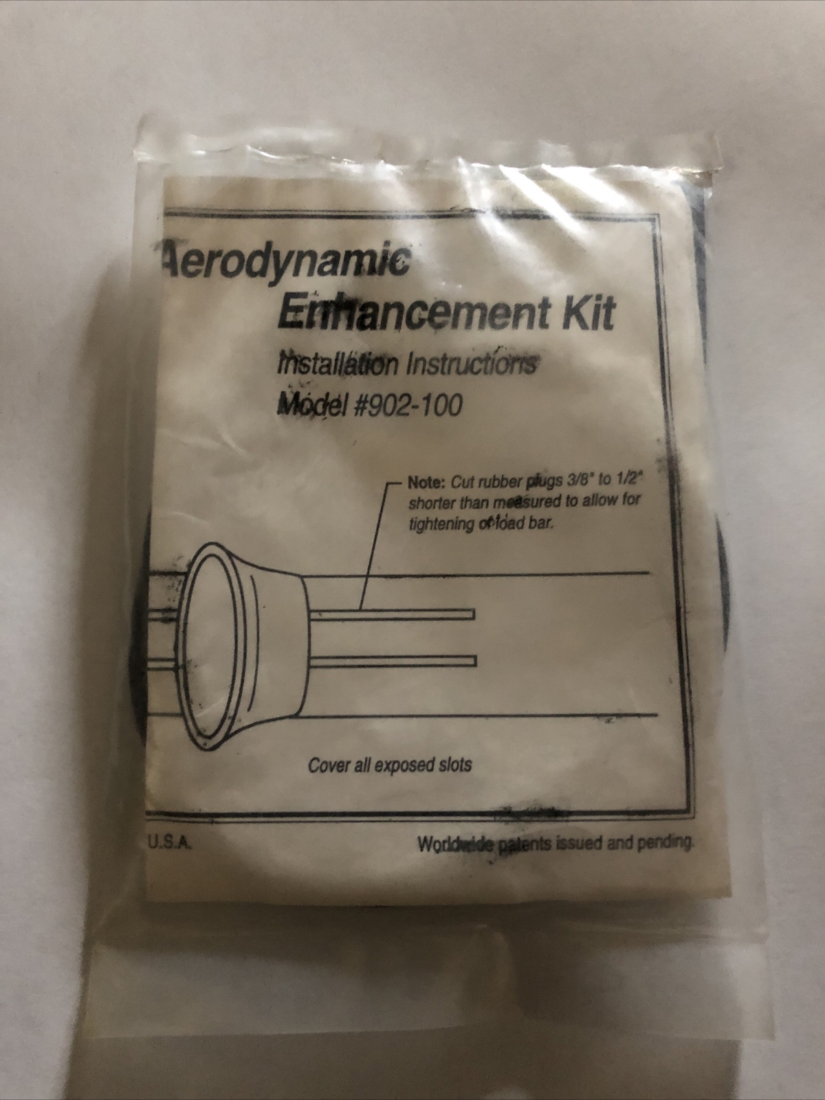Saris Roof Rack Aerodynamic Enhancement Kit For Saris Model # 902-100 NOS