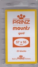 Prinz Black Stamp Mounts 57x55 For Regular Issue US Plate Blocks 25 Blocks Scott