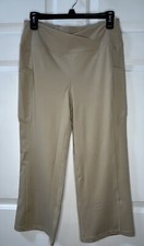 Willit Cropped Yoga Capris Fitness Workout Pants Size Med Beige