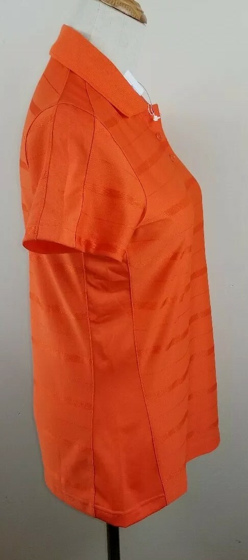 ANTIGUA Golf Polo Shirt, Womens Sz S, Orange, Stripe, Short Sleeve, Stretch, NEW thumbnail 5