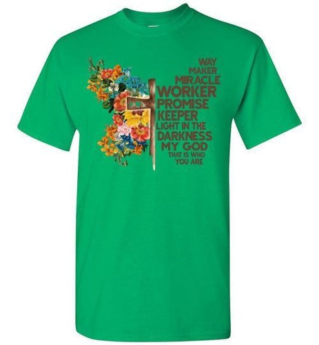 Way Maker Miracle Worker Promise Keeper christliches Kreuz T-Shirt Oberteil - Bild 15 von 22