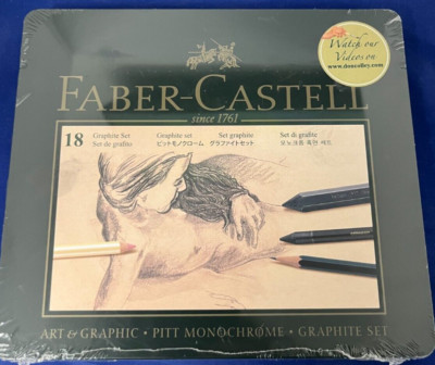 Faber-Castell Pitt Monochrome 18 Graphite Set in Tin Case Bonus Tracing Paper