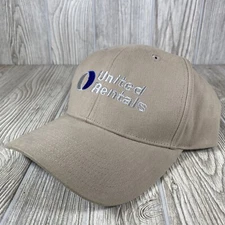 United Rentals Hat Collegiate Brand Baseball Cap Adjustable Khaki Tan Color USA