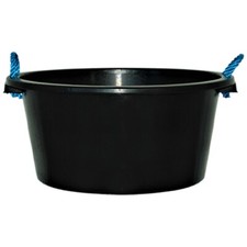 70L Black Builder Bucket with Rope Handle Heavy Duty Storage Plaster Cement Mix