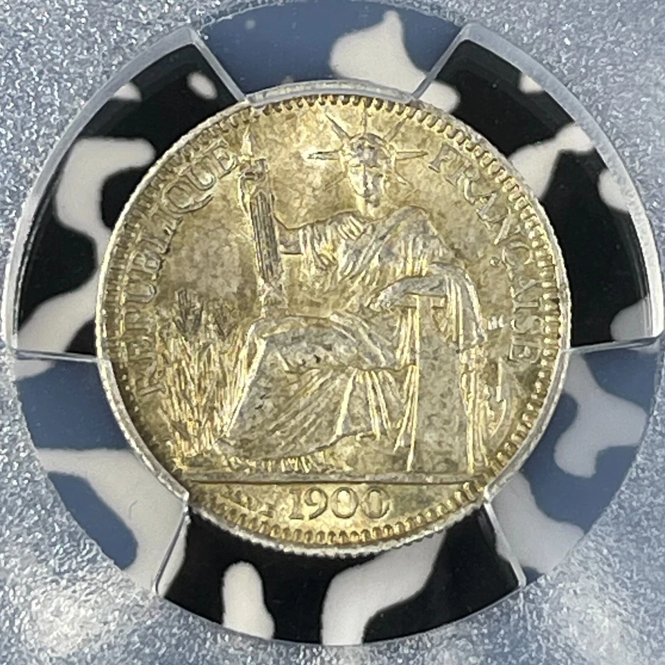 1900-A French Indo-China 10 Centimes PCGS MS62 Lot#G073 Silver! Lec-142 - Image 3 of 4