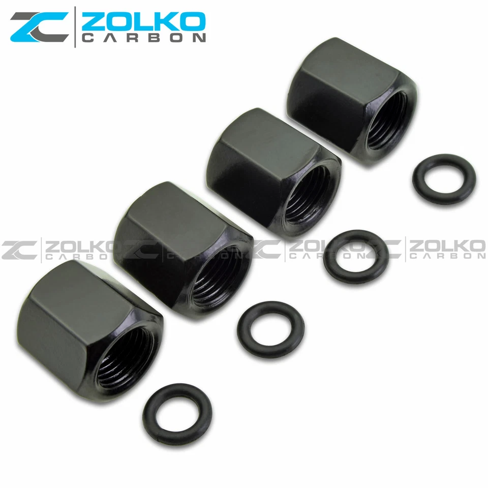 TAPAS DE VÁSTAGO DE VÁLVULA + LLAVERO RUEDA NEUMÁTICO NEGRO - VENDEDOR DE EE. UU. Foto 4 de 4