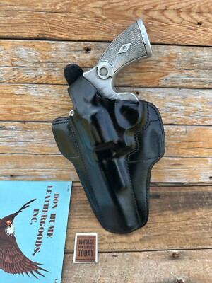 Vintage Don Hume Black Leather H721 OWB Holster For S&W 27 28 29 624 629 657 6''