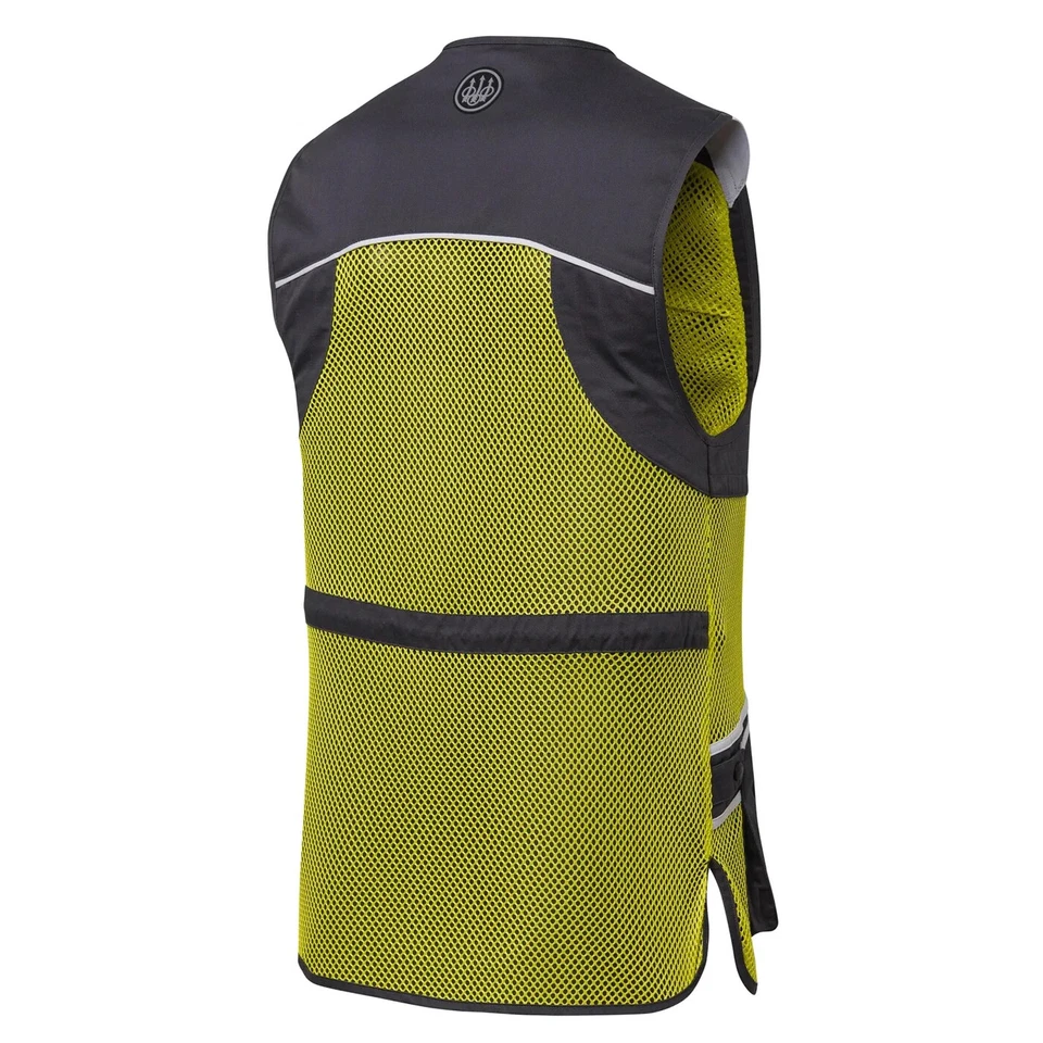 BERETTA Full Mesh Hunting Competition Shooting Vest Gray Yellow Size Large NWT - Image 2 of 3