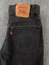 VTG Levi Strauss 550 Black Denim Jeans Relaxed Fit ACTL 30x31 USA Straight Leg