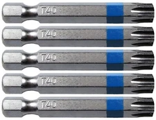 TORX Bit Driver: 2 inch - T40 - Quick-Change Shank (5 Bit Pack)