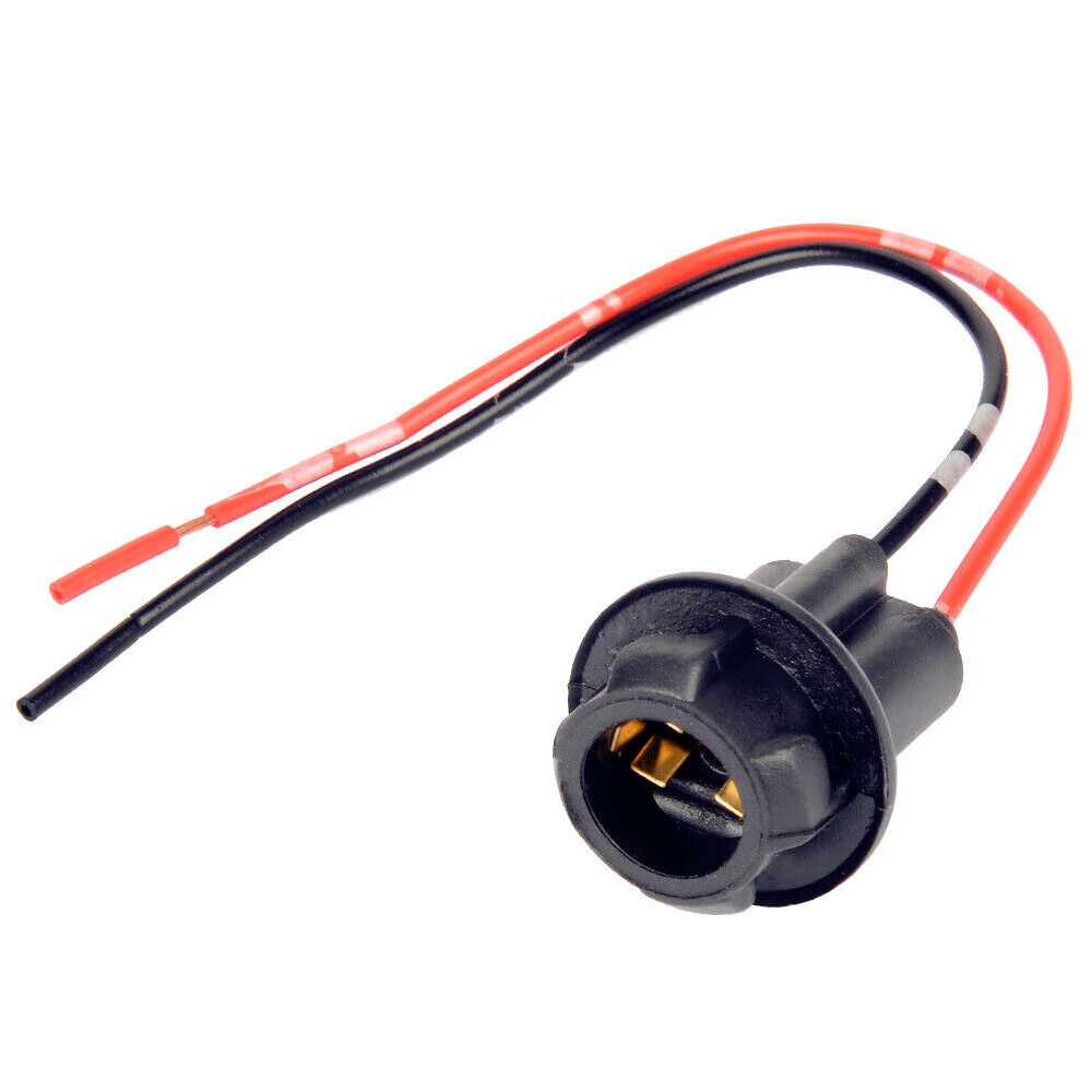 Universal 168/194 License Plate Light Pigtail Socket – 2-Pin Female Wiring Harness, 6"