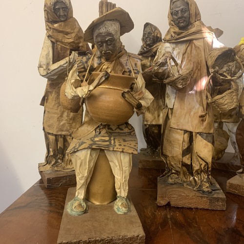 Rare Collection Antique Handmade Mexican Cartonería Folk Art Paper Mache Figures - Picture 2 of 9