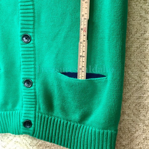 Vintage Tommy Hilfiger Youth Cardigan Sweater Green 100% Cotton L/G 12-14 - Picture 7 of 16