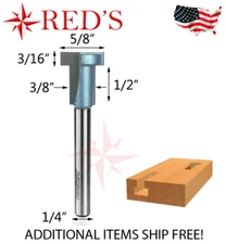 Tideway Carbide IND RC16021004R 5/8" Key Hole Slot 1/4" shank router bit