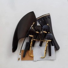 1 Set 4/4 Violin Accessories of High Quality Indonesian Grade A Ebony
