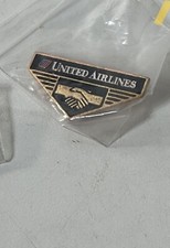 United Airlines Vintage Tulip Logo Lapel Employee Teamwork UAL Bronze Gold Pin