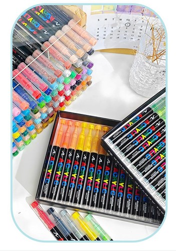 Acrylic Markers Brush Pens for Fabric Rock Painting Pen Stone Ceramic Glass - Picture 13 of 35