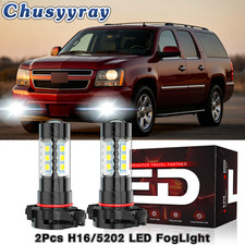 For Chevy Avalanche 2007-2013 2X H16 5202 6000K Super White LED Fog Light Bulbs